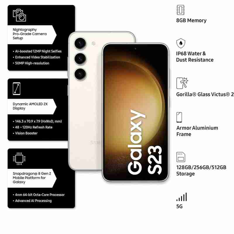 Samsung S23 5G 8gb 256gb cream