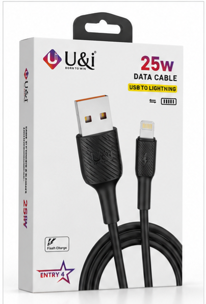 U&i UIDC-8694 USB to Lightning Fast Charging Cable (1 Mete