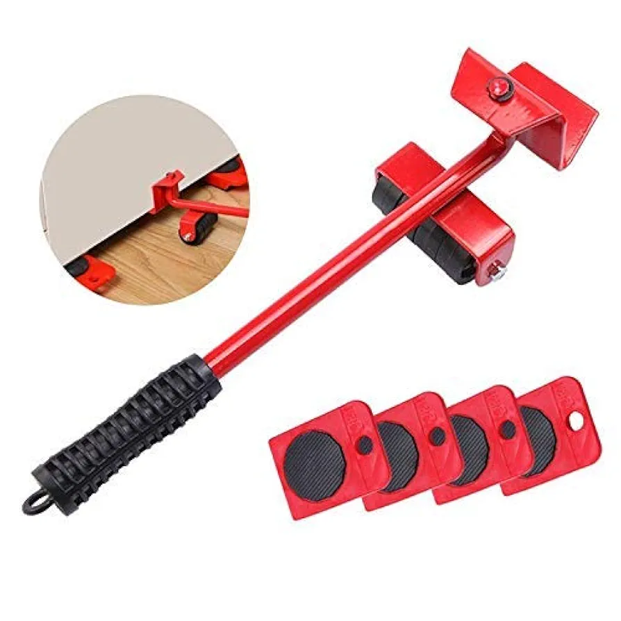 Furniture Shifting Tool/Heavy Weight Lifting Tool and Mover Tool Set Easy Furniture Shifting Tool Set/Furniture Lifter (Red) Pack of 1 W L 1