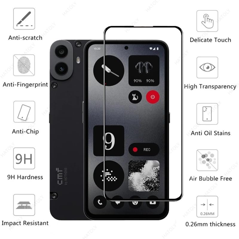 Tempered Glass Compatible with Nothing CMF Phone 2/2 Pro 5G with Anti-Burst 9H Hardness Edge-to-Edge Coverage Screen Guard