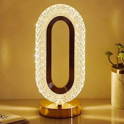  Crystal Table Lamp Touch Control LED Light with 3 Levels Brightness Rechargeable Lamp Room Decor Night Light for Bedroom, Living, Home Office, Desk Decorations, Gift