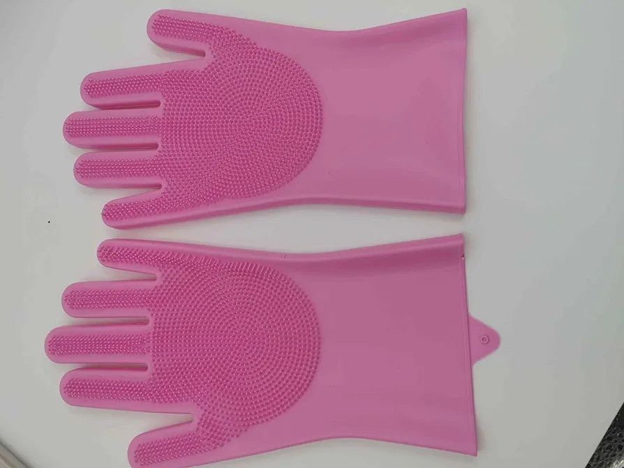 Creative Ideas Kitchen Special Silicone Magic Dish Washing Gloves Pink