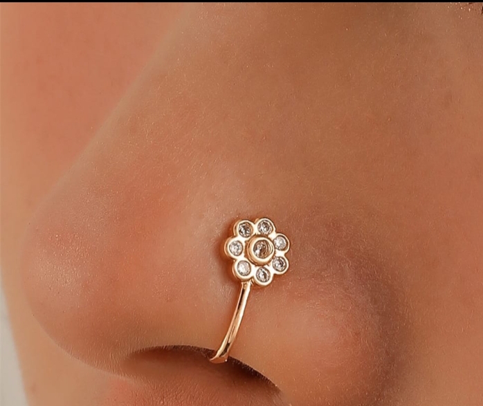 Nose pin for women gold alloy copper adjustable size 