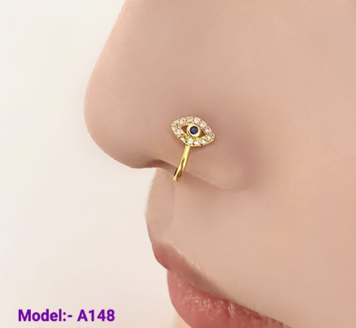 Evil eye design nose pin for women nose piercing not received adjustable size gold 