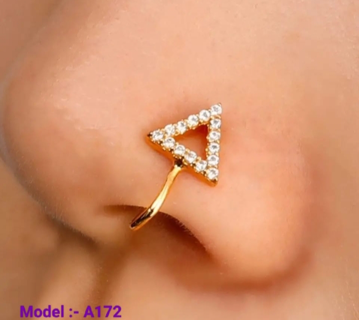 Non piercing triangle shape nose pains gold alloy copper 