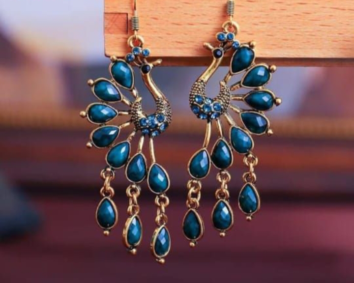 Beautiful peacock style earrings 