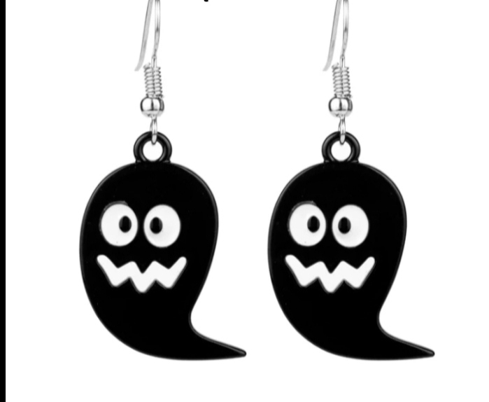 Halloween earrings white, black 