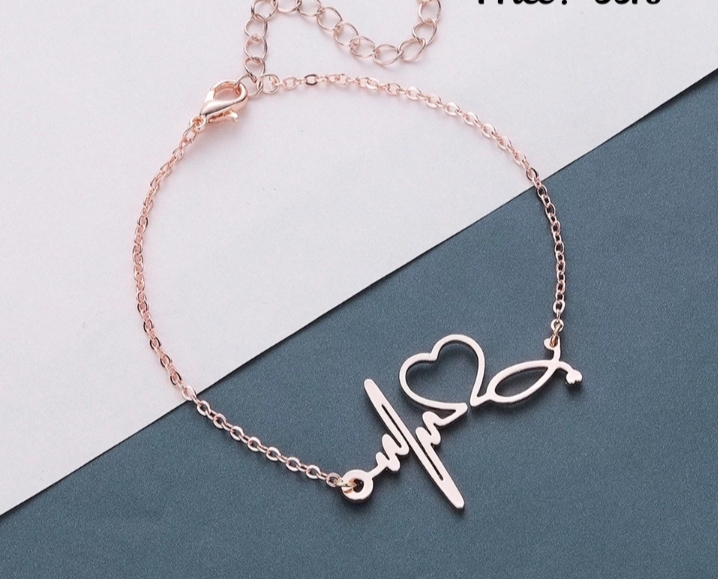 Heart beat bracelet golden 