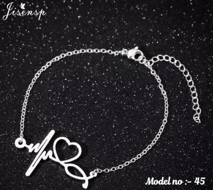 Heart beat bracelet silver 