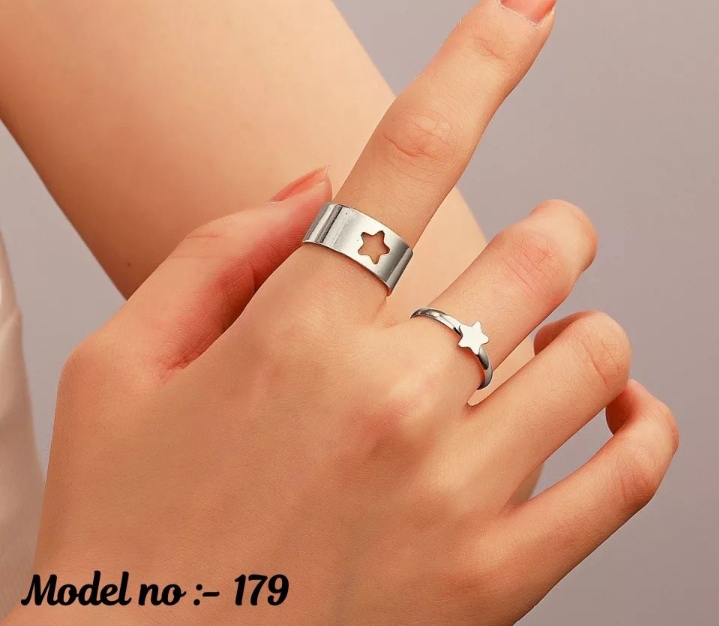 Star couple ring set silver 