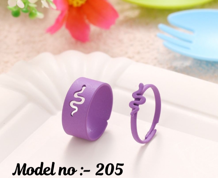 Snake couple ring purple 