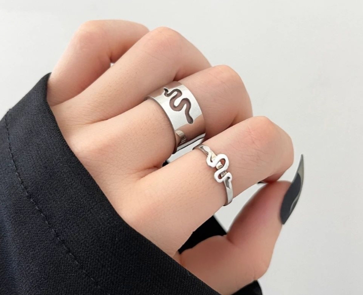 Snake couple ring set 