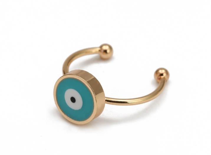 Evil eye finger ring adjustable size 