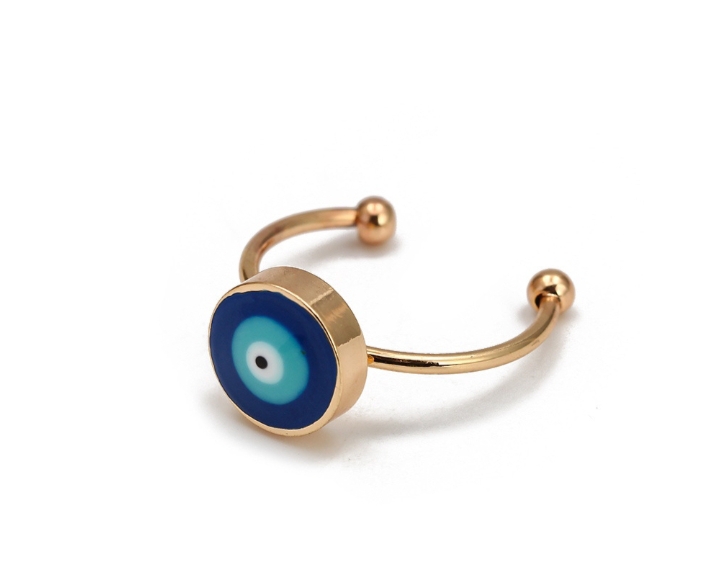 Evil eye finger ring adjustable size 