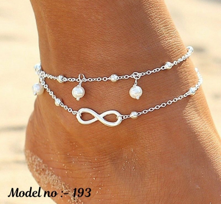 Infinity & pearl anklet double layer anklet single piece not a pair 