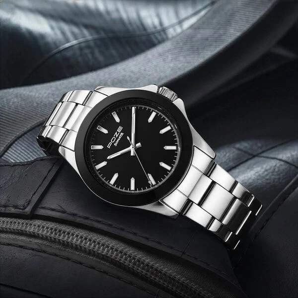 Sonata Poze Quartz Analog Black Dial Silver Stainless Steel Strap Watch For Men