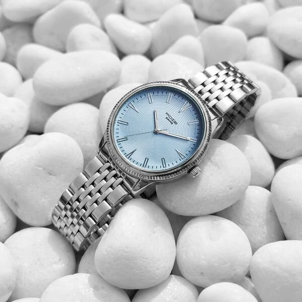 Sonata Poze Quartz Analog Tiffany Blue Dial Silver Coloure Stainless Steel Strap Watch For Men